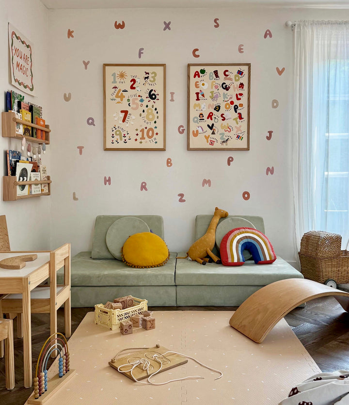 Alphabet in Warm Bloom / Fabric Wall Stickers