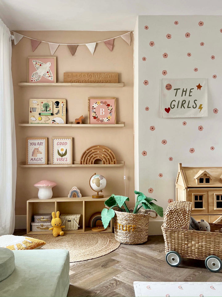 Pink Flower / Fabric Wall Stickers