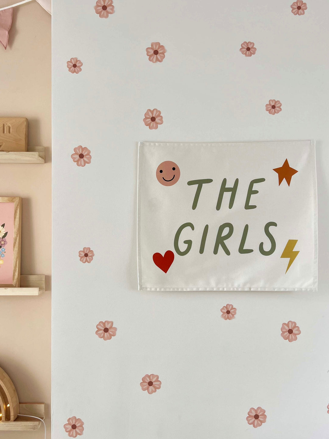 Pink Flower / Fabric Wall Stickers