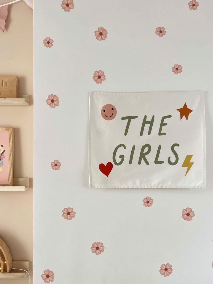 Pink Flower / Fabric Wall Stickers