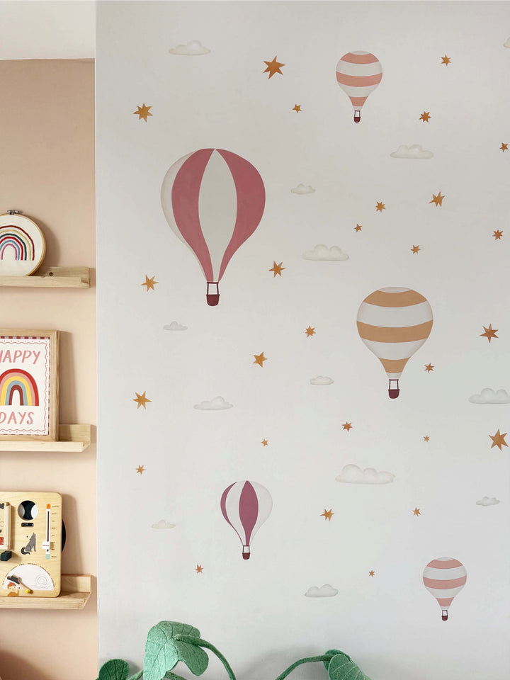 Hot Air Balloons - Candy / Fabric Wall Stickers