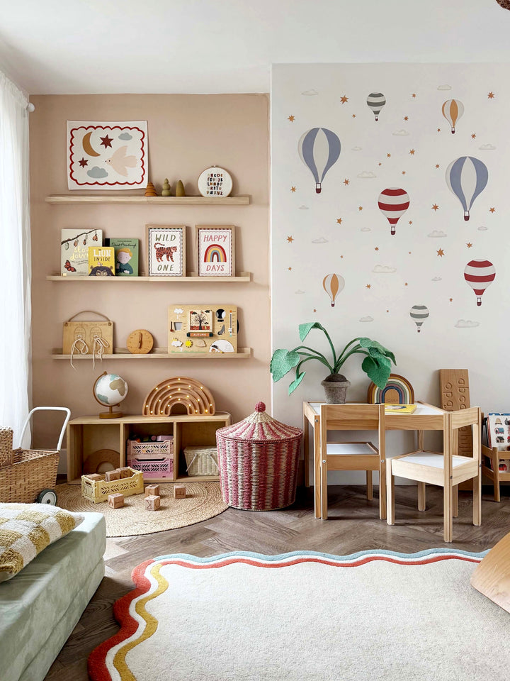 Hot Air Balloons - Bright / Fabric Wall Stickers