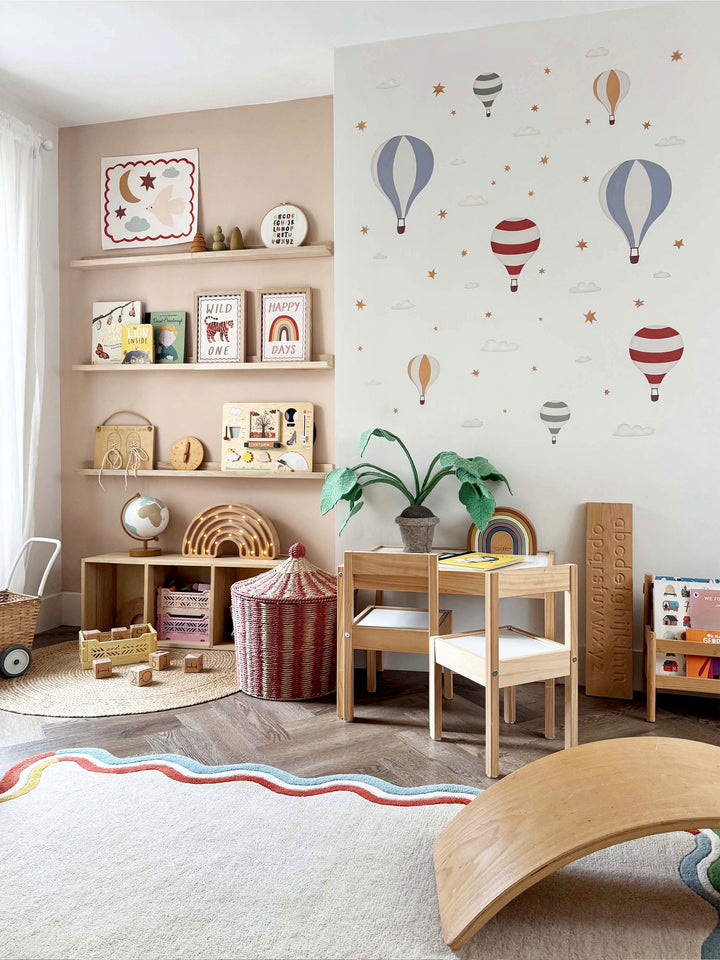Hot Air Balloons - Bright / Fabric Wall Stickers