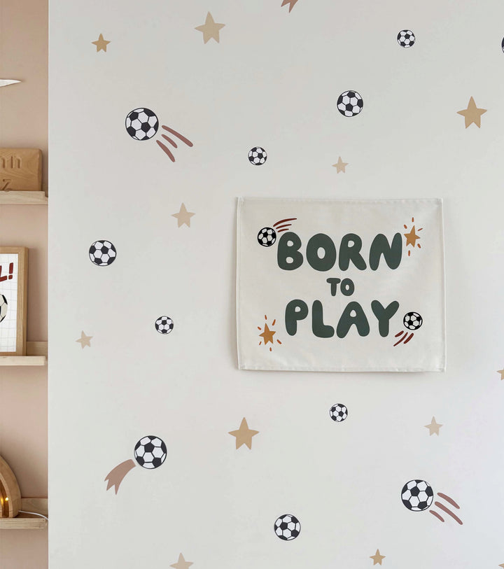 Football and Stars / Fabric Wall Stickers