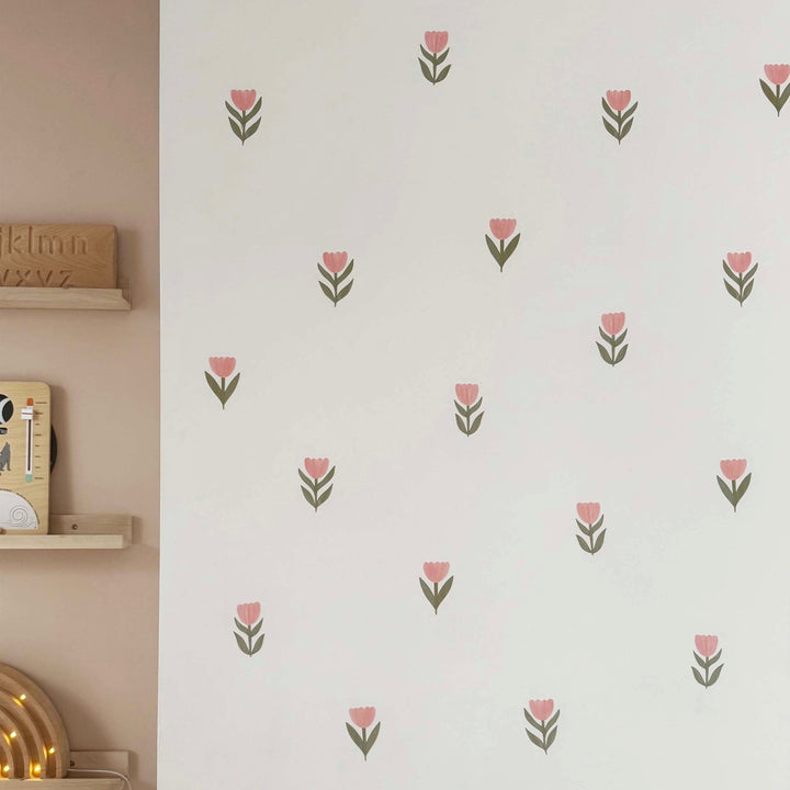 Pink Tulips / Fabric Wall Stickers