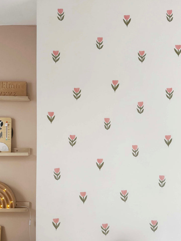 Pink Tulips / Fabric Wall Stickers