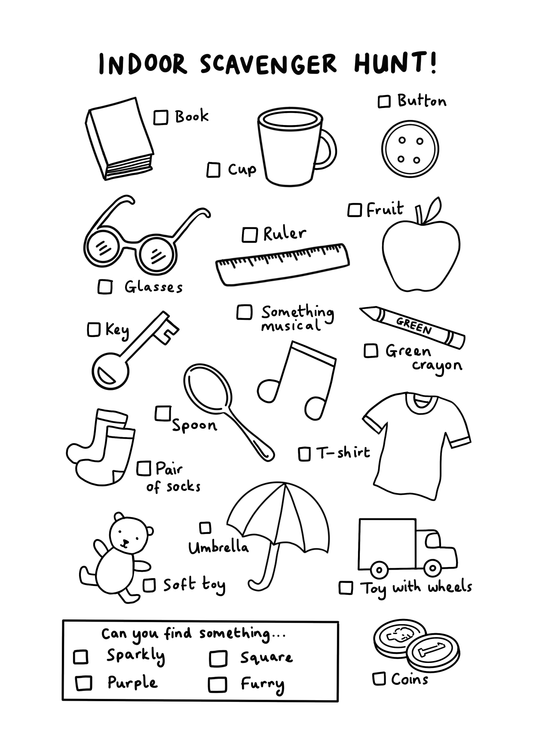 Indoor Scavenger Hunt Printable