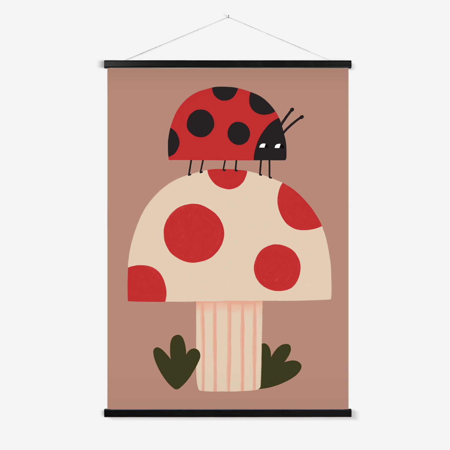 Ladybird and Mushroom / Print with Hanger
