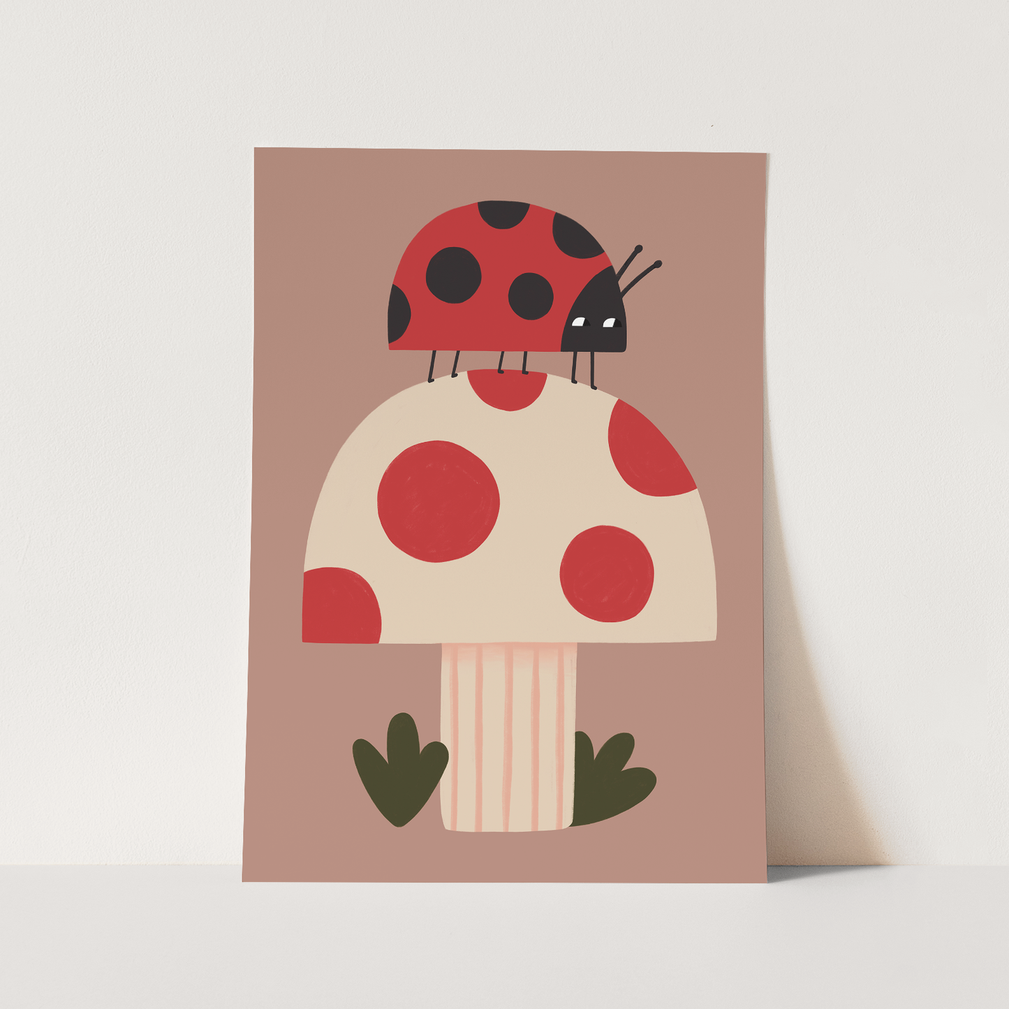 Ladybird and Mushroom / Fine Art Print