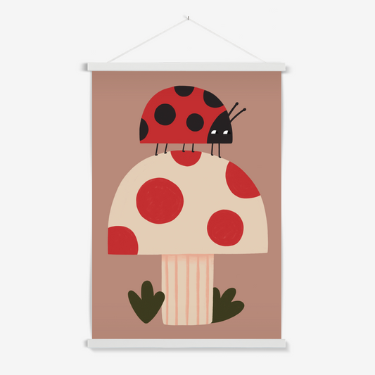 Ladybird and Mushroom / Print with Hanger