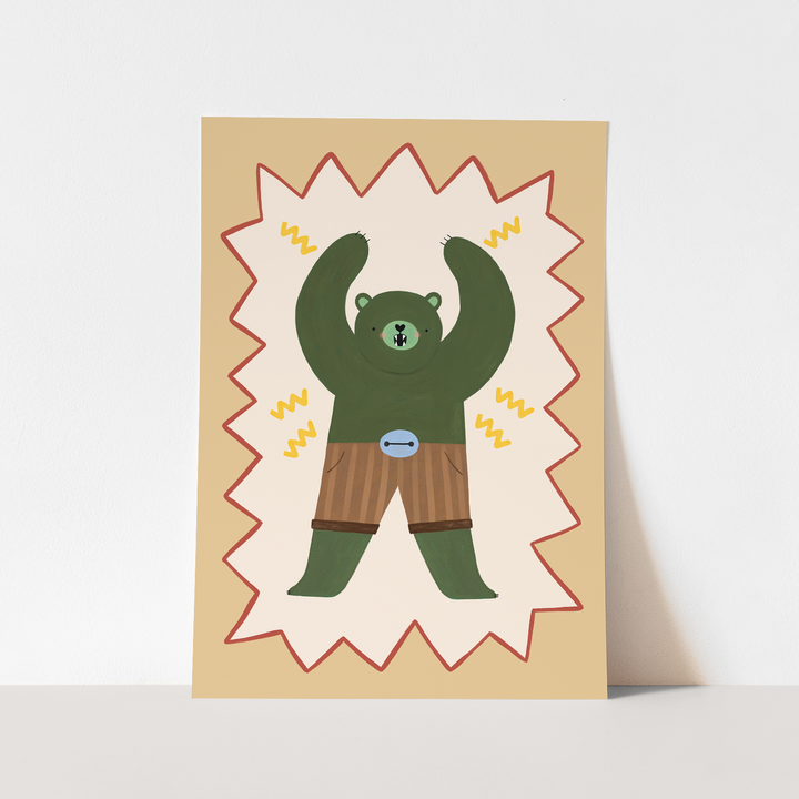 Mighty Cub Superhero / Fine Art Print