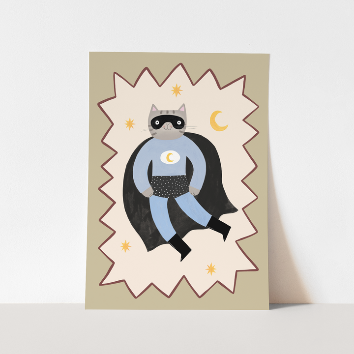 Night Paw Superhero / Fine Art Print