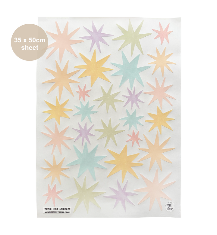 Pastel Sky Stars / Fabric Wall Stickers
