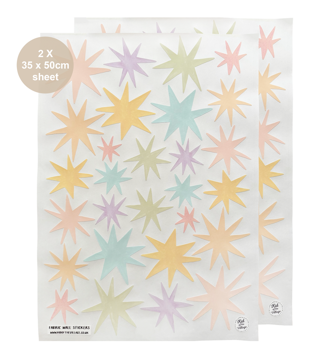 Pastel Sky Stars / Fabric Wall Stickers