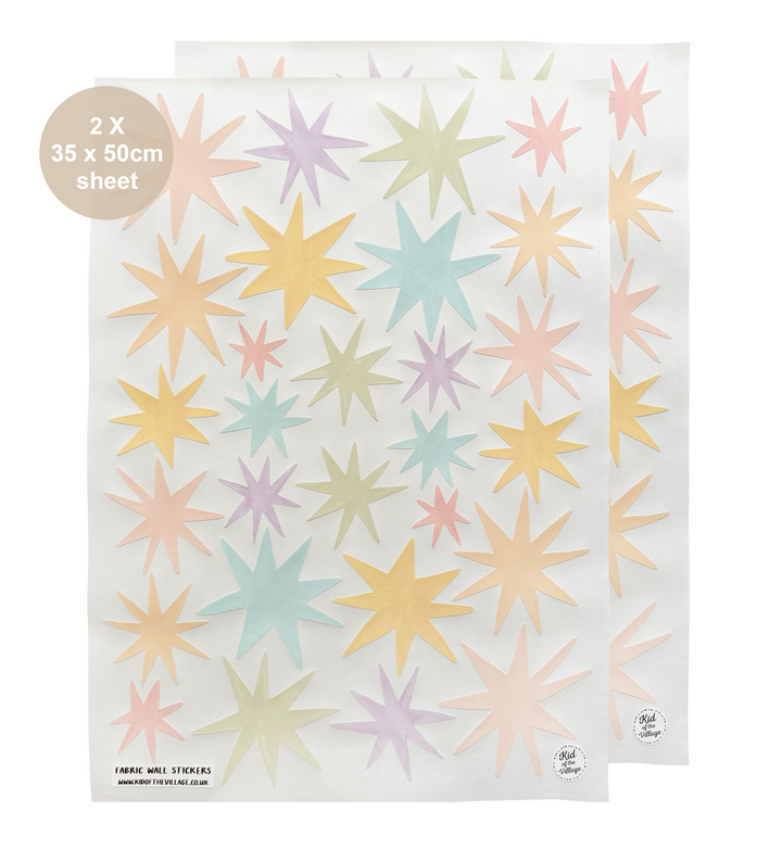 Pastel Sky Stars / Fabric Wall Stickers