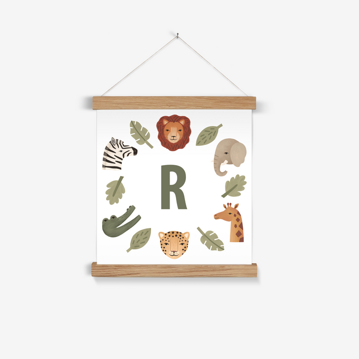 Personalised Animal Safari in white / Print with Hanger