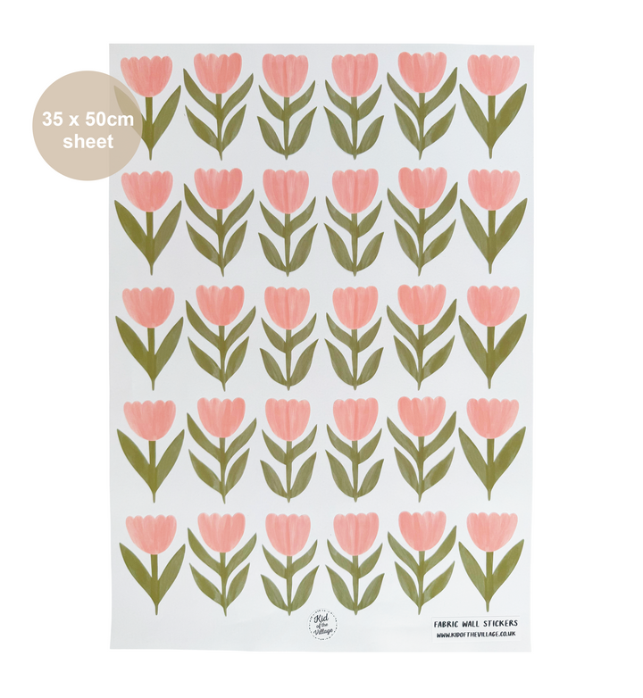 Pink Tulips / Fabric Wall Stickers