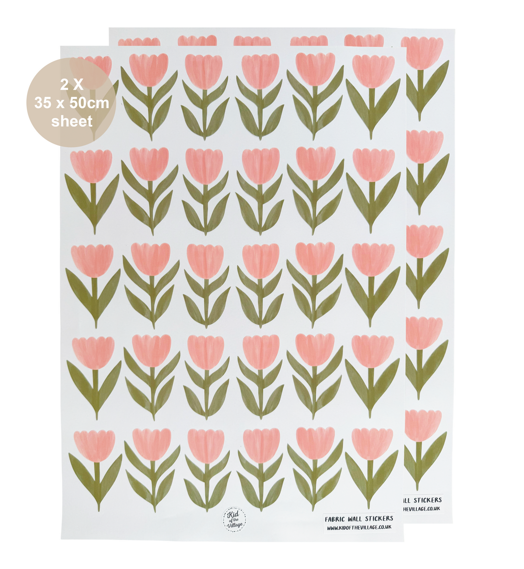 Pink Tulips / Fabric Wall Stickers
