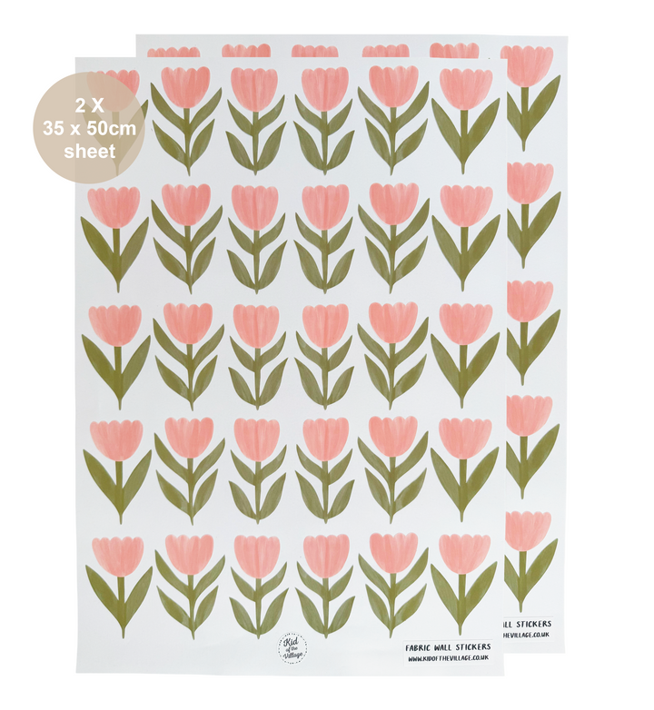 Pink Tulips / Fabric Wall Stickers