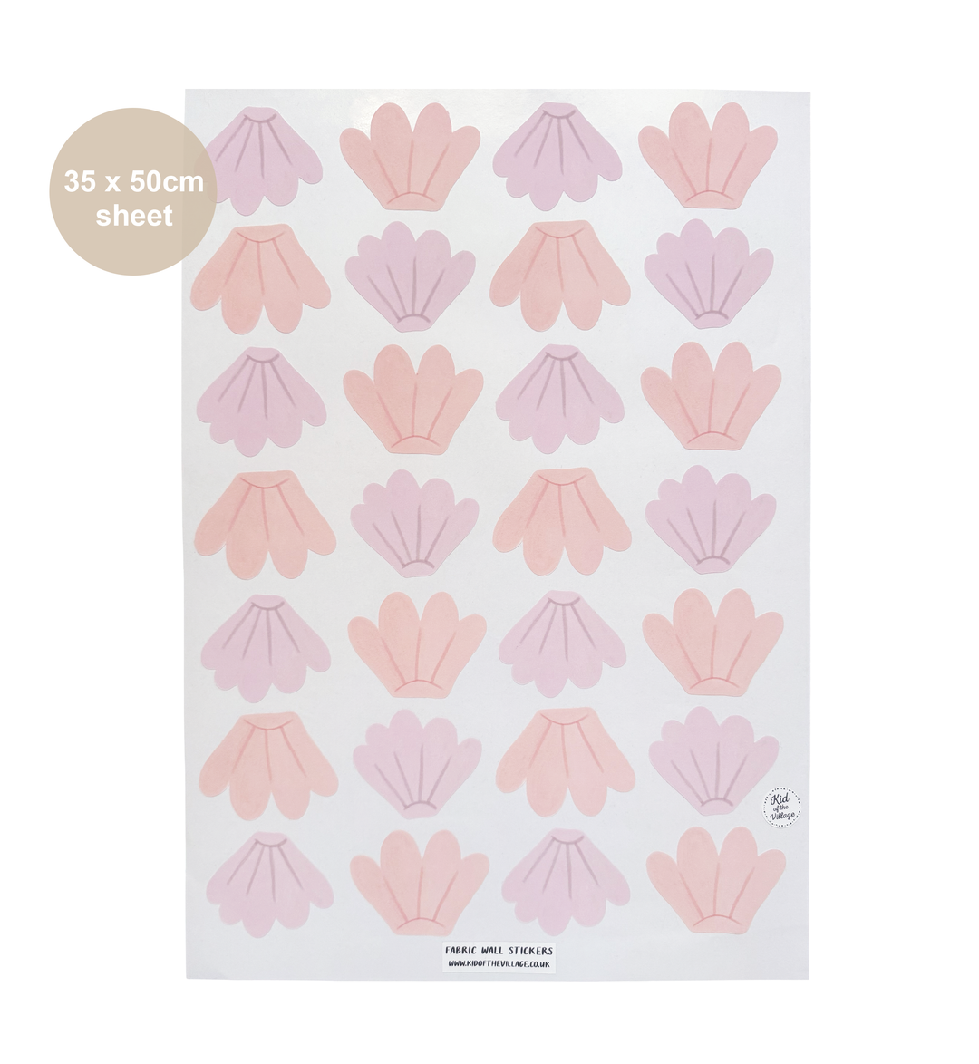 Pink & Lilac Shells / Fabric Wall Stickers