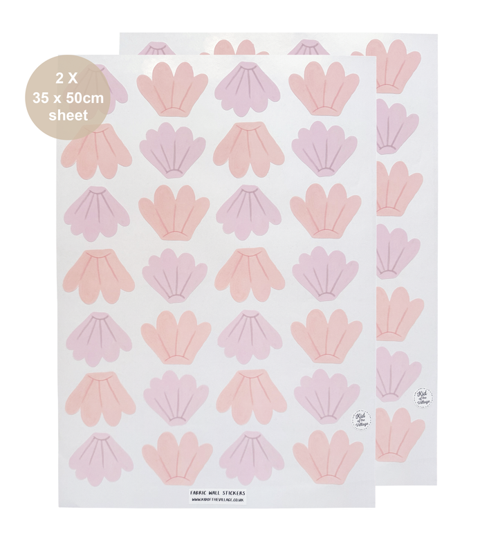 Pink & Lilac Shells / Fabric Wall Stickers