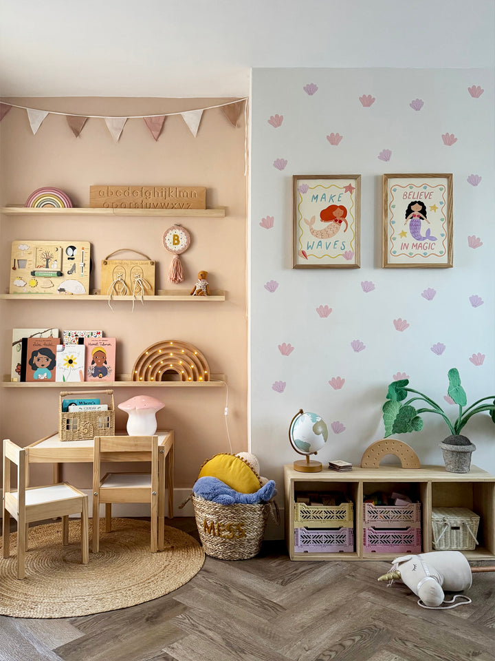 Pink & Lilac Shells / Fabric Wall Stickers