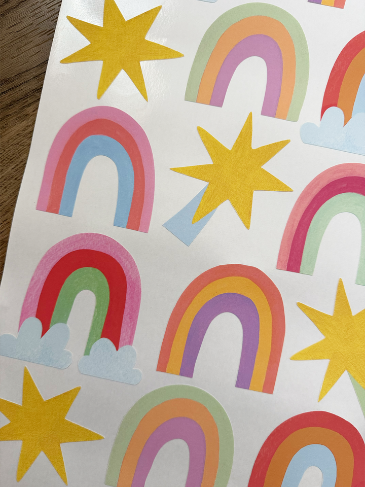 Rainbows and Stars / Fabric Wall Stickers