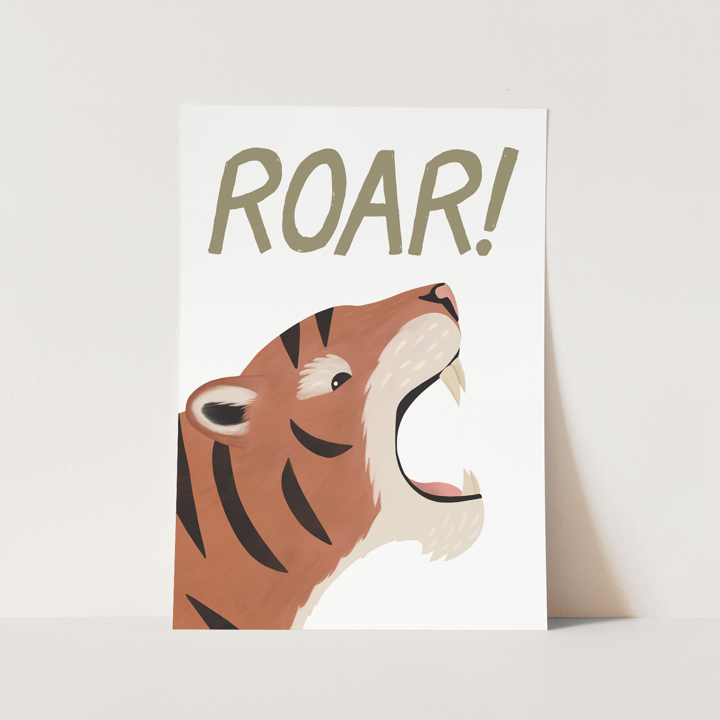 Roar Tiger in white / Fine Art Print