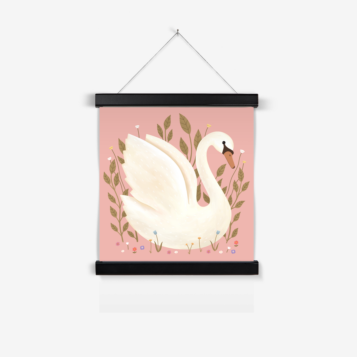 Swan in pink / Print with Hanger