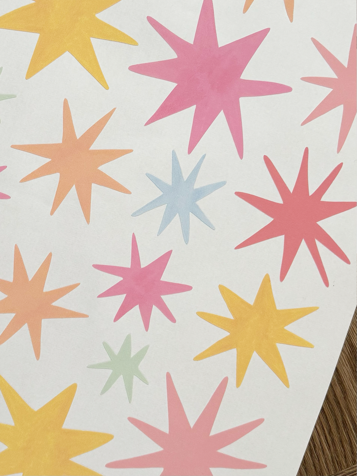 Summer Sky Stars / Fabric Wall Stickers