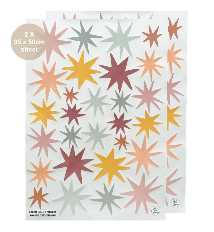 Sunset Blush Stars / Fabric Wall Stickers
