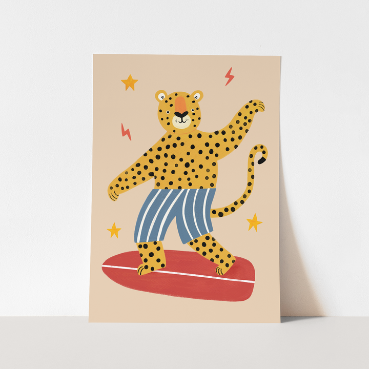 Surf's Up Leopard / Fine Art Print