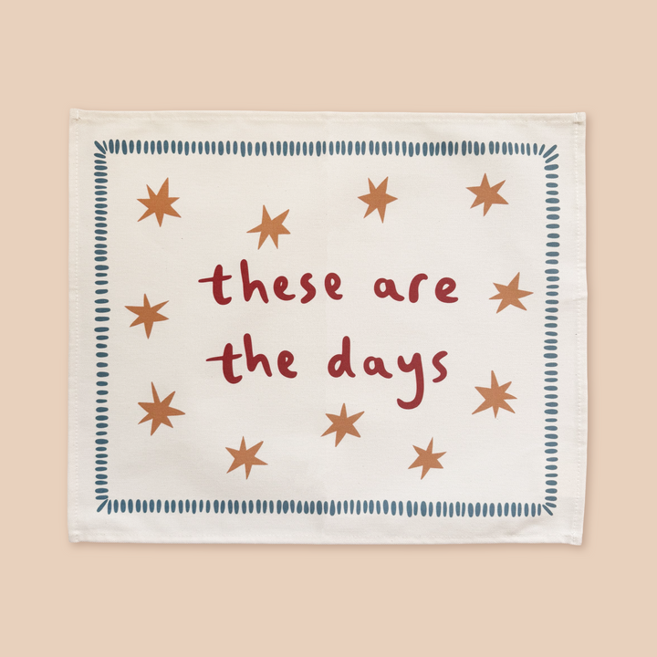 These are the days banner with blue border