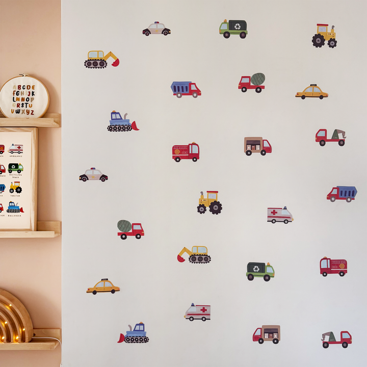 Working Vehicles (US) / Fabric Wall Stickers