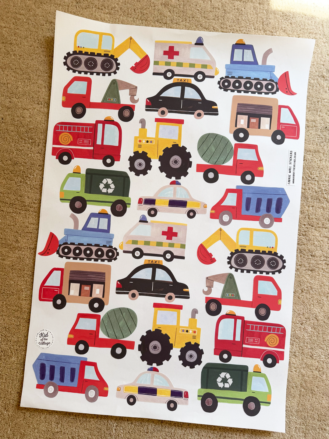 Working Vehicles (UK) / Fabric Wall Stickers