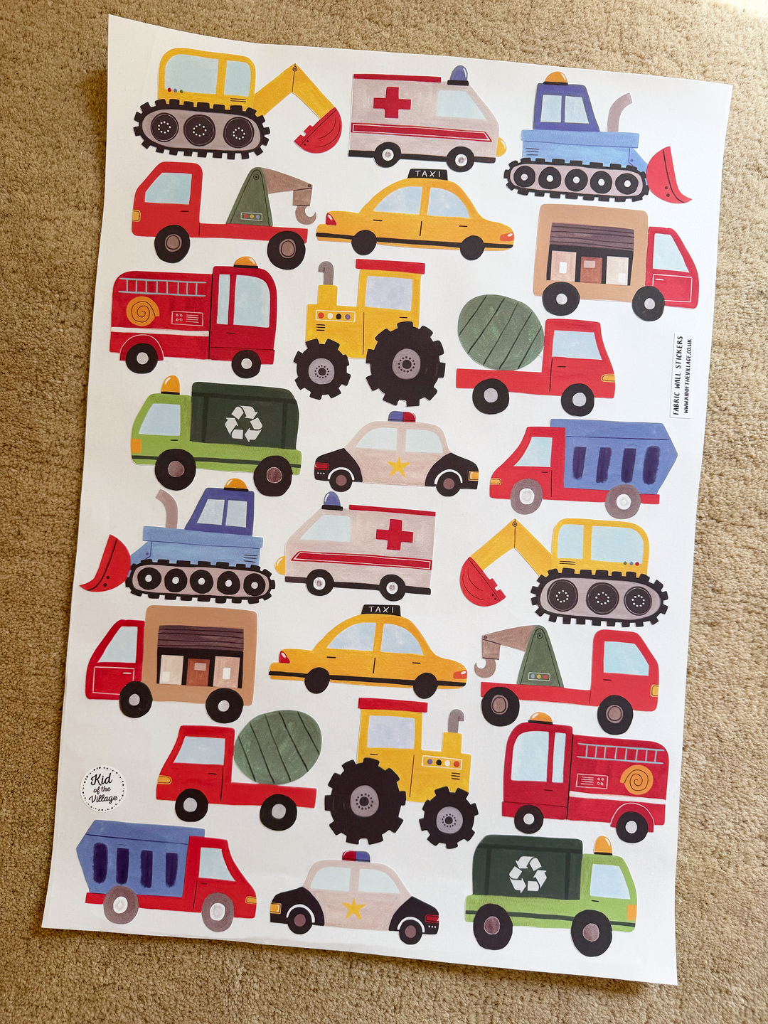 Working Vehicles (US) / Fabric Wall Stickers