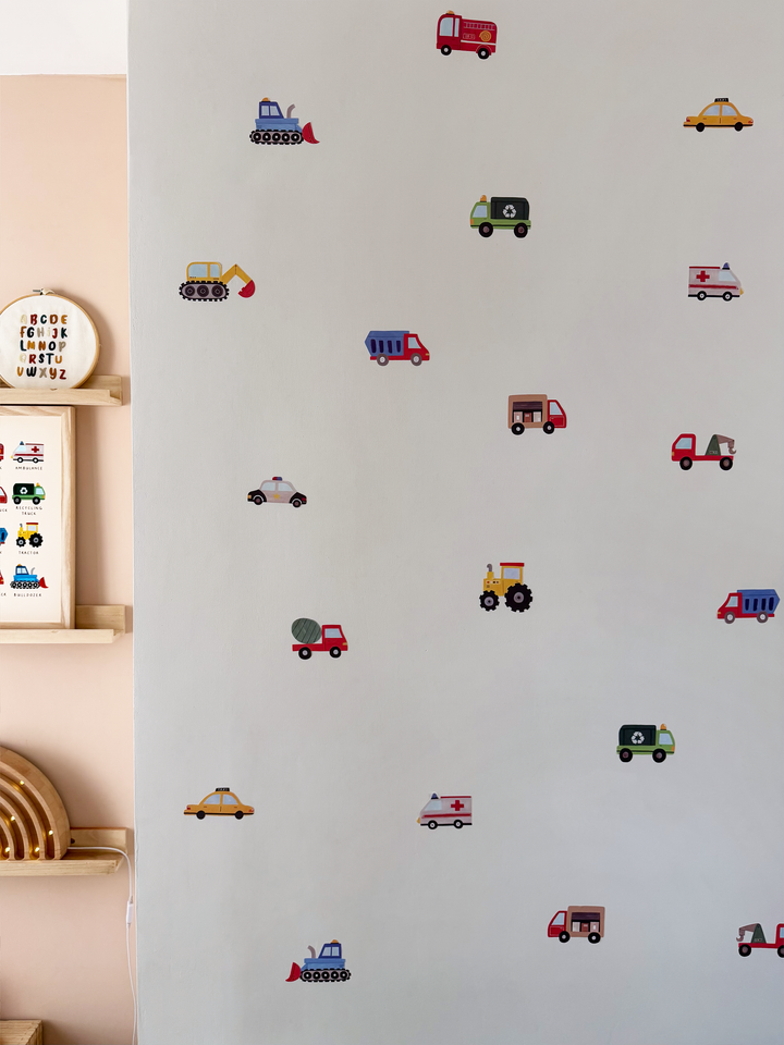 Working Vehicles (US) / Fabric Wall Stickers
