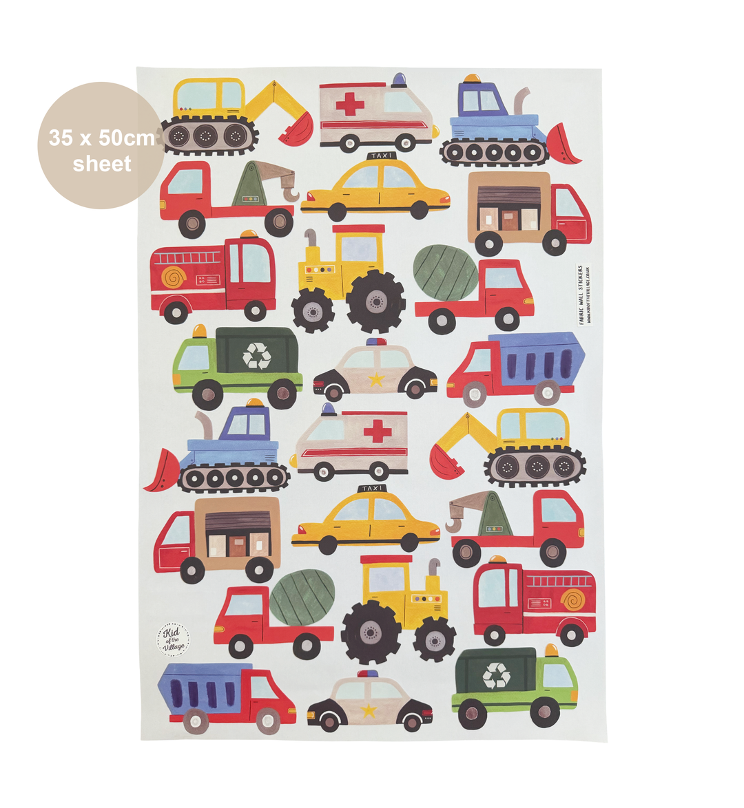 Working Vehicles (US) / Fabric Wall Stickers