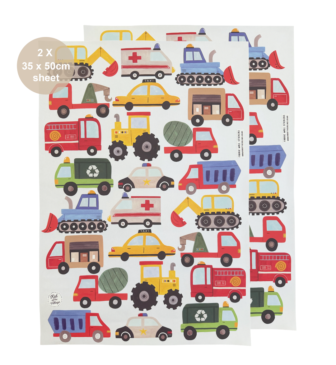 Working Vehicles (US) / Fabric Wall Stickers