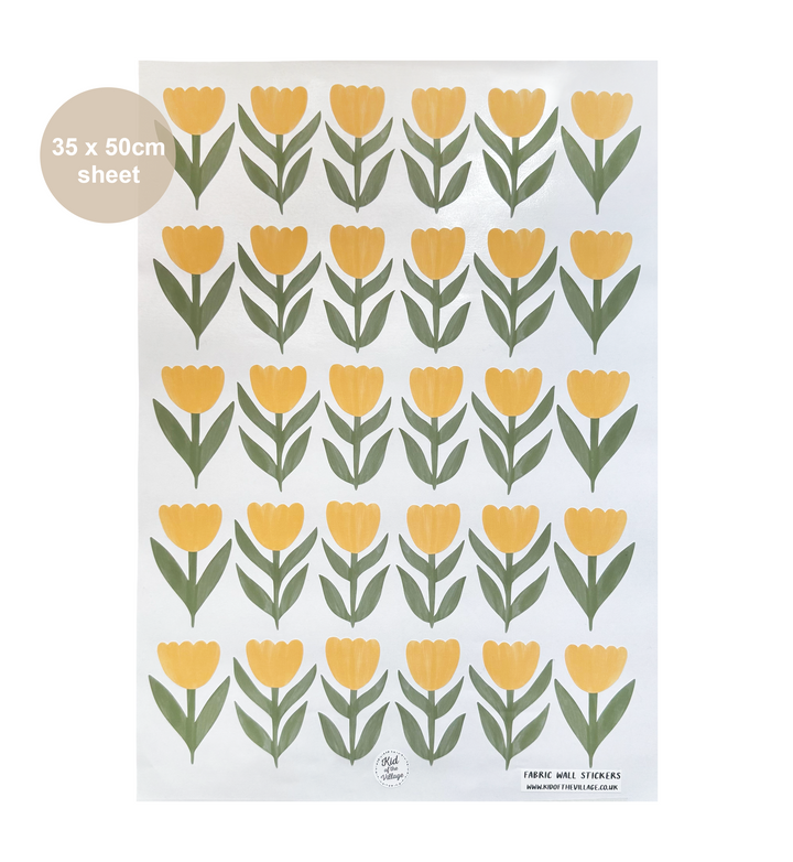 Yellow Tulips / Fabric Wall Stickers