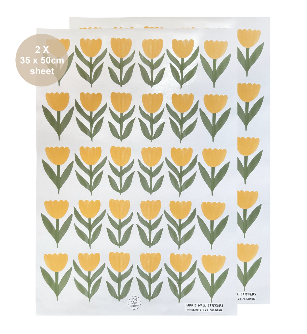 Yellow Tulips / Fabric Wall Stickers