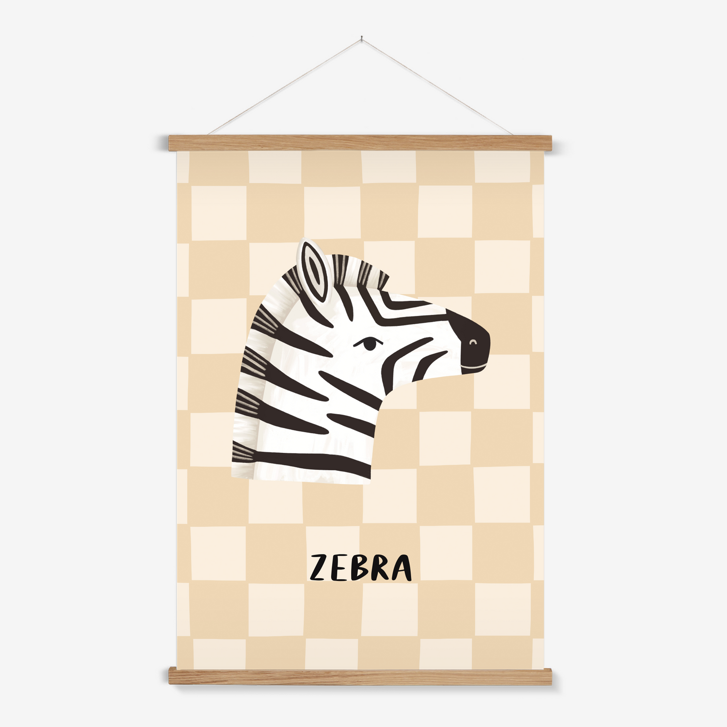 Zebra check in beige / Print with Hanger
