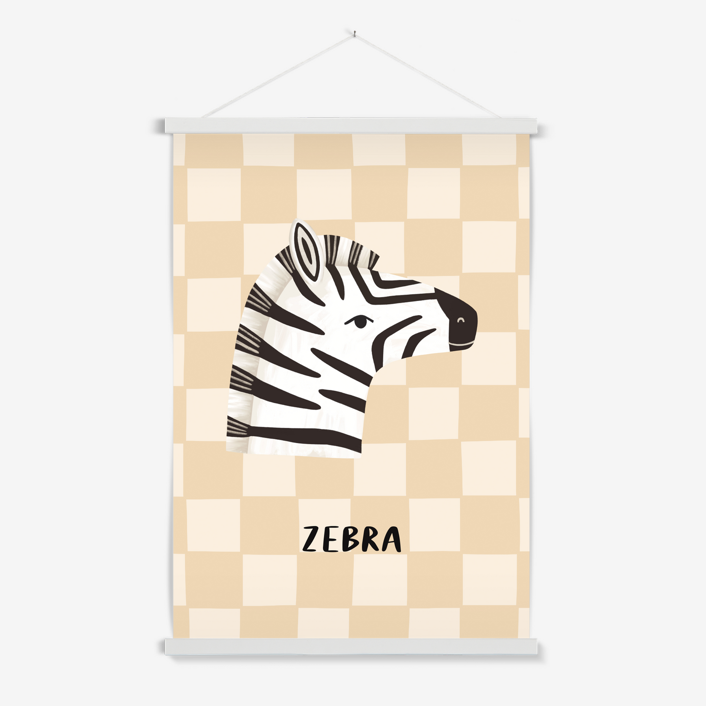Zebra check in beige / Print with Hanger