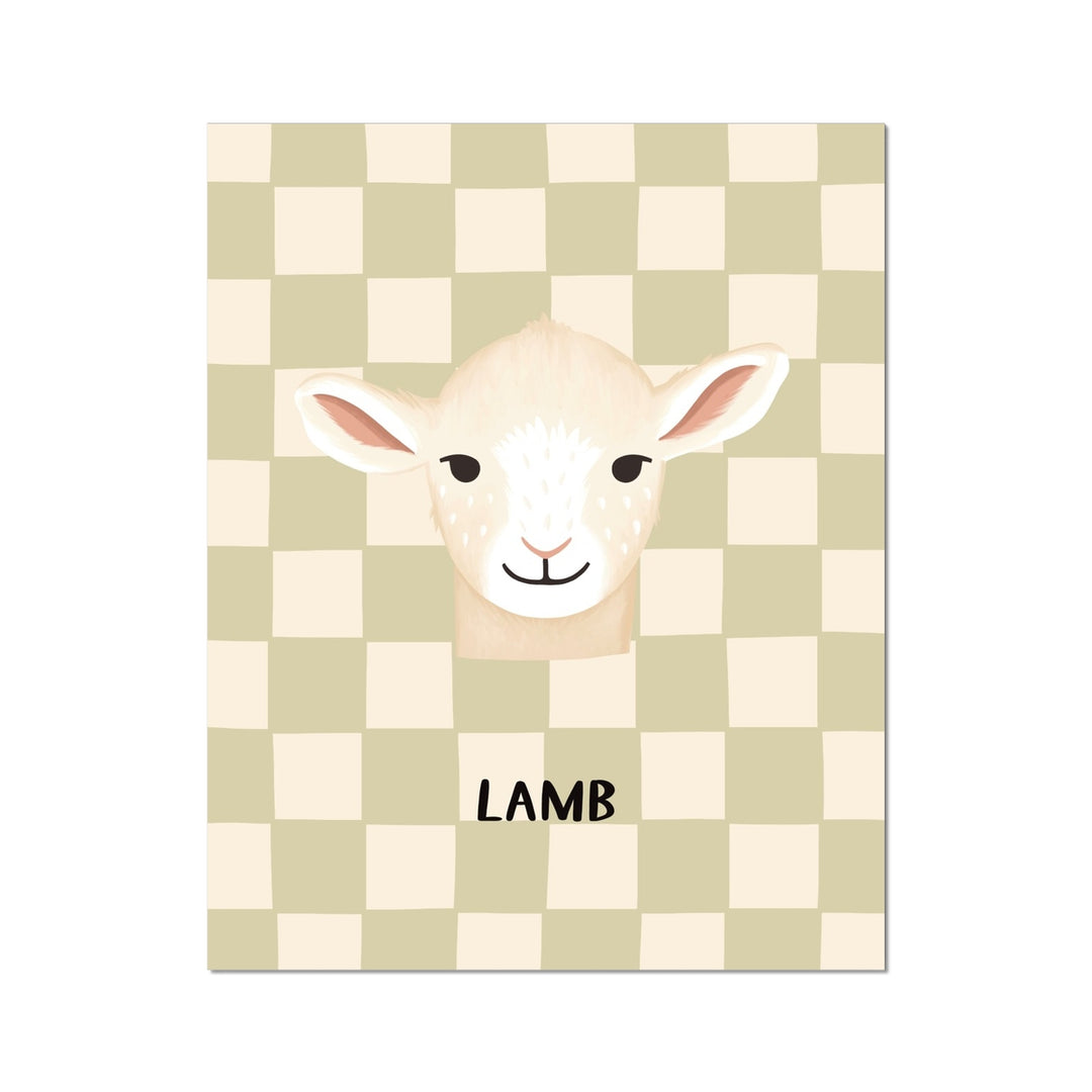 Lamb check in sage / Fine Art Print