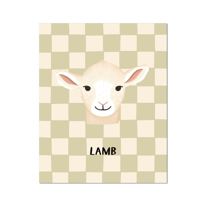 Lamb check in sage / Fine Art Print