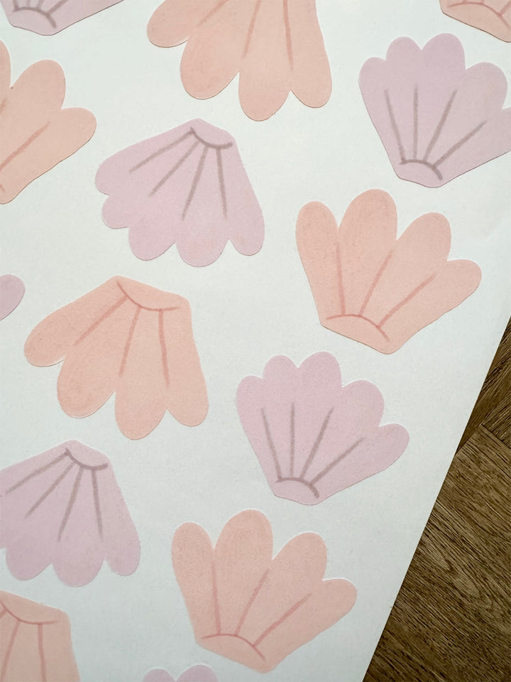Pink & Lilac Shells / Fabric Wall Stickers