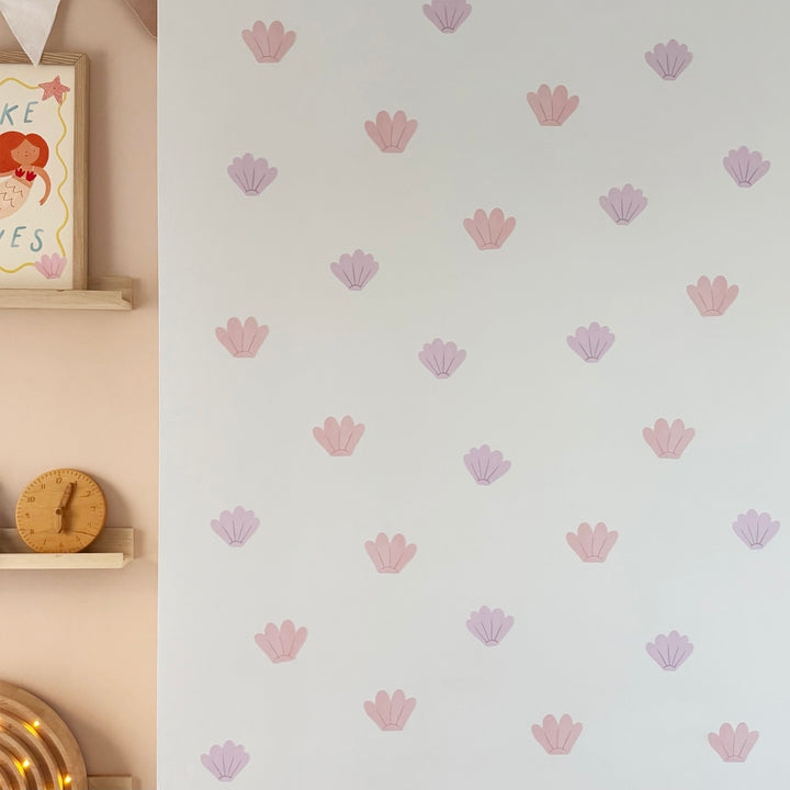 Pink & Lilac Shells / Fabric Wall Stickers