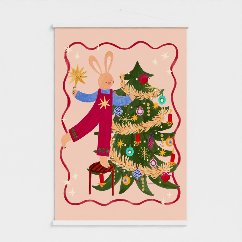 Bunny's Christmas Tree / Print with Hanger