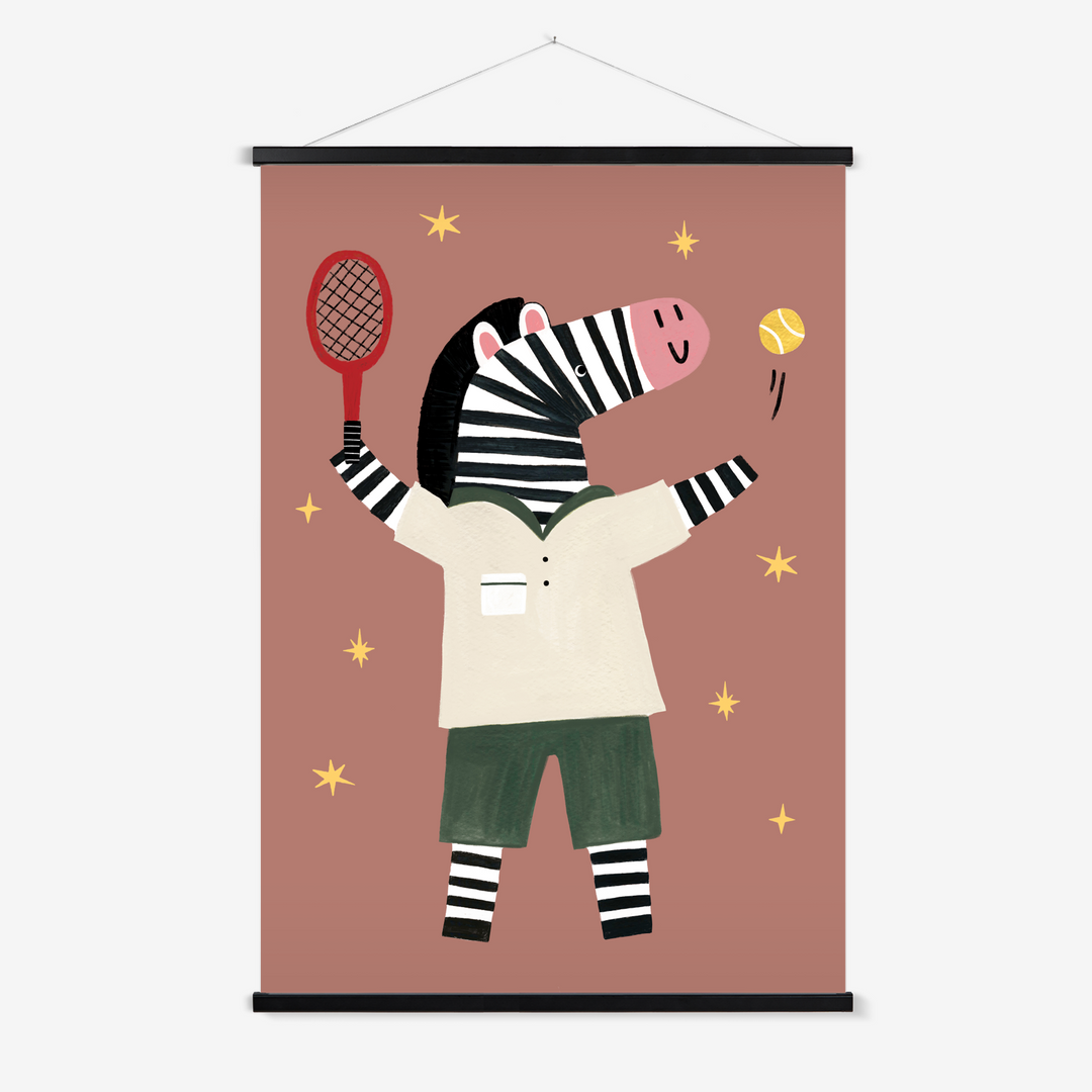 Game, Set, Zebra / Print with Hanger