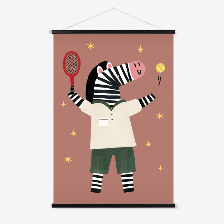 Game, Set, Zebra / Print with Hanger